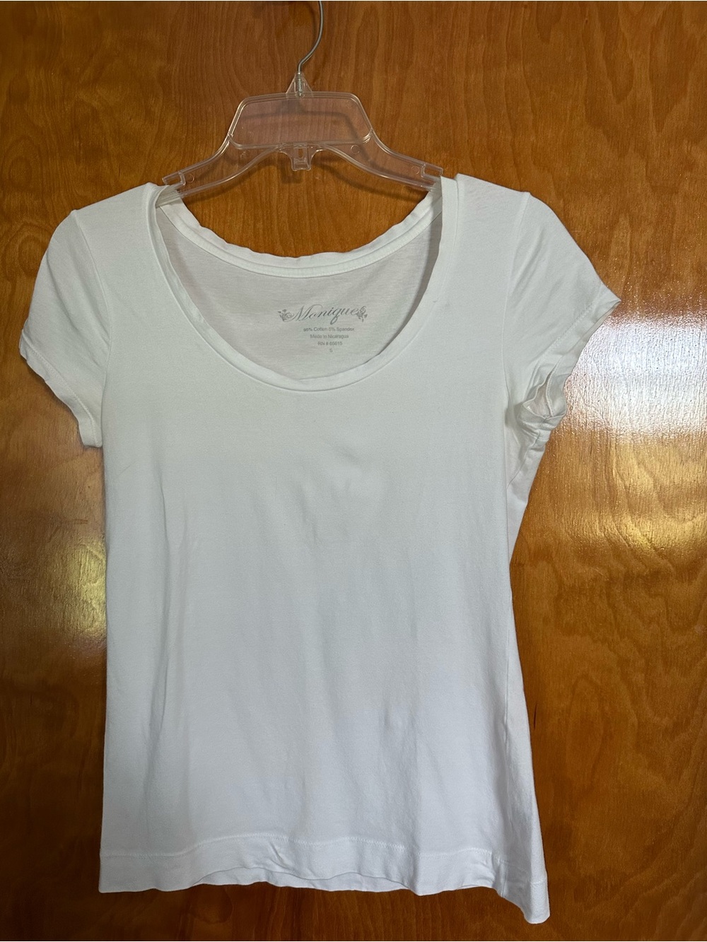 Monique White Scoop Neck Short Sleeve Tee